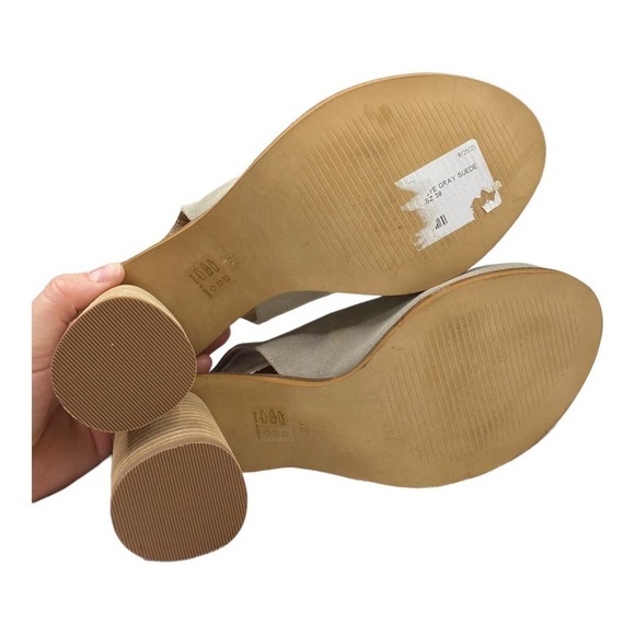 New Anthropologie Tracy Gray Suede Peep Toe Sling Back Heels-7.5 - Picture 6 of 7